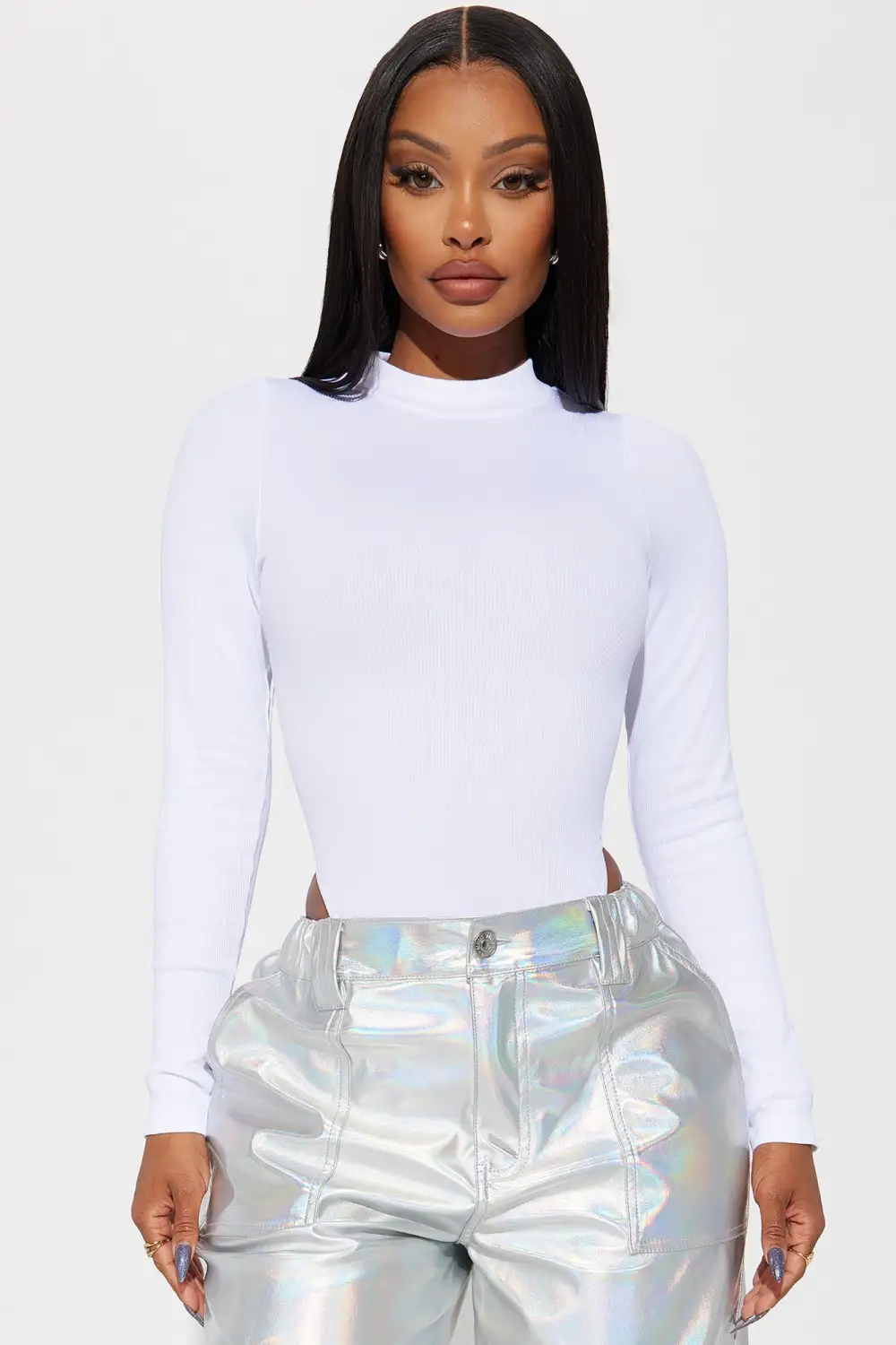 Marena Long Sleeve Bodysuit - White
