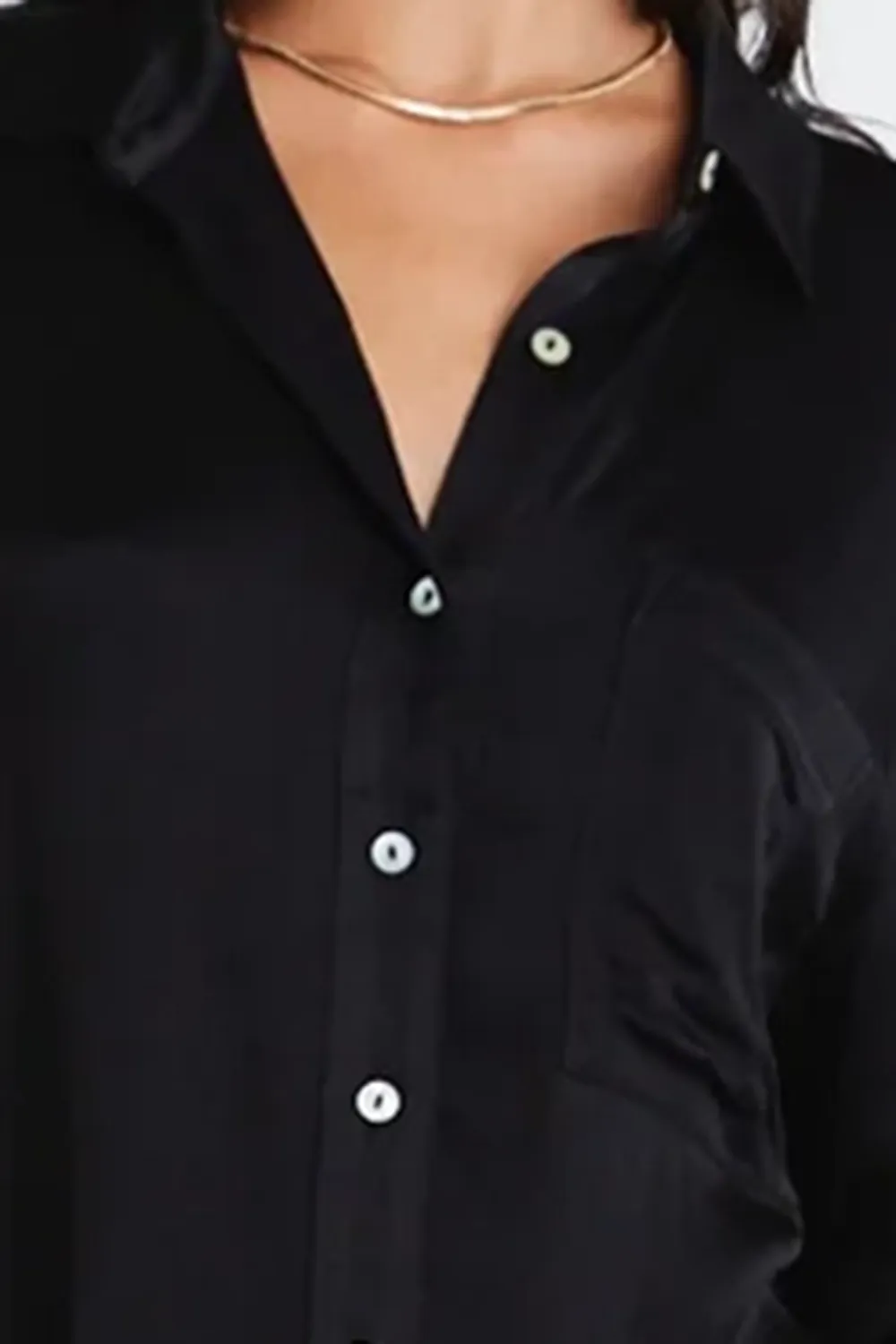 Black Satin Oversized Shirt