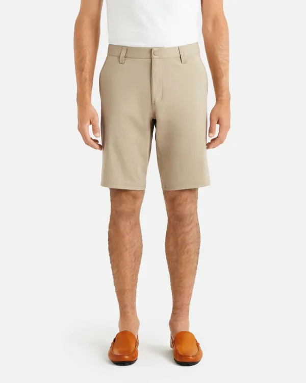 Earth Brown Elastic - Waist Men's Shorts