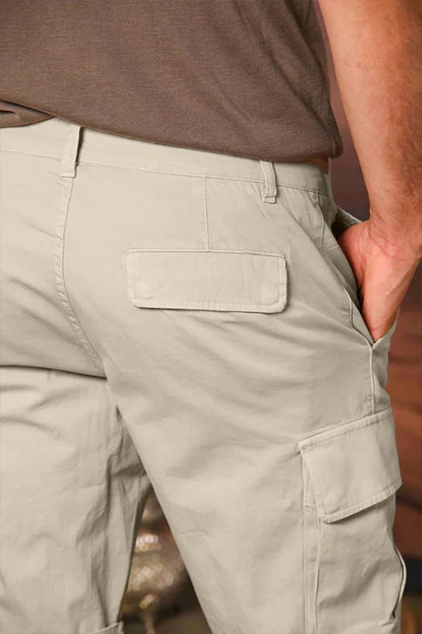 Beige Slim Fit Men'S Cotton Shorts