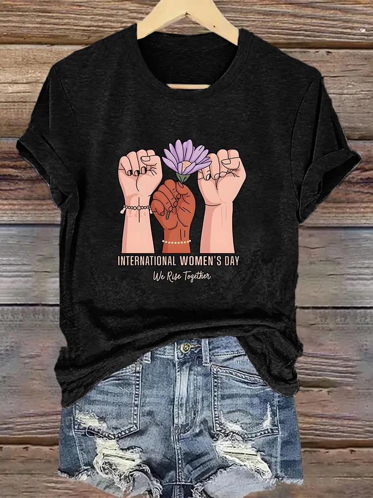 Woman'S International Women'S Day We Right Together Crew Neck Short Sleeve T-Shirt