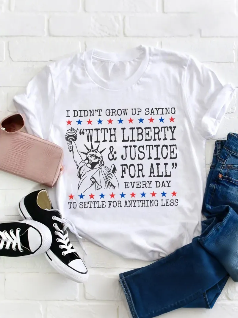 Liberty And Justice For All 4Th Of July Teacher T-Shirt