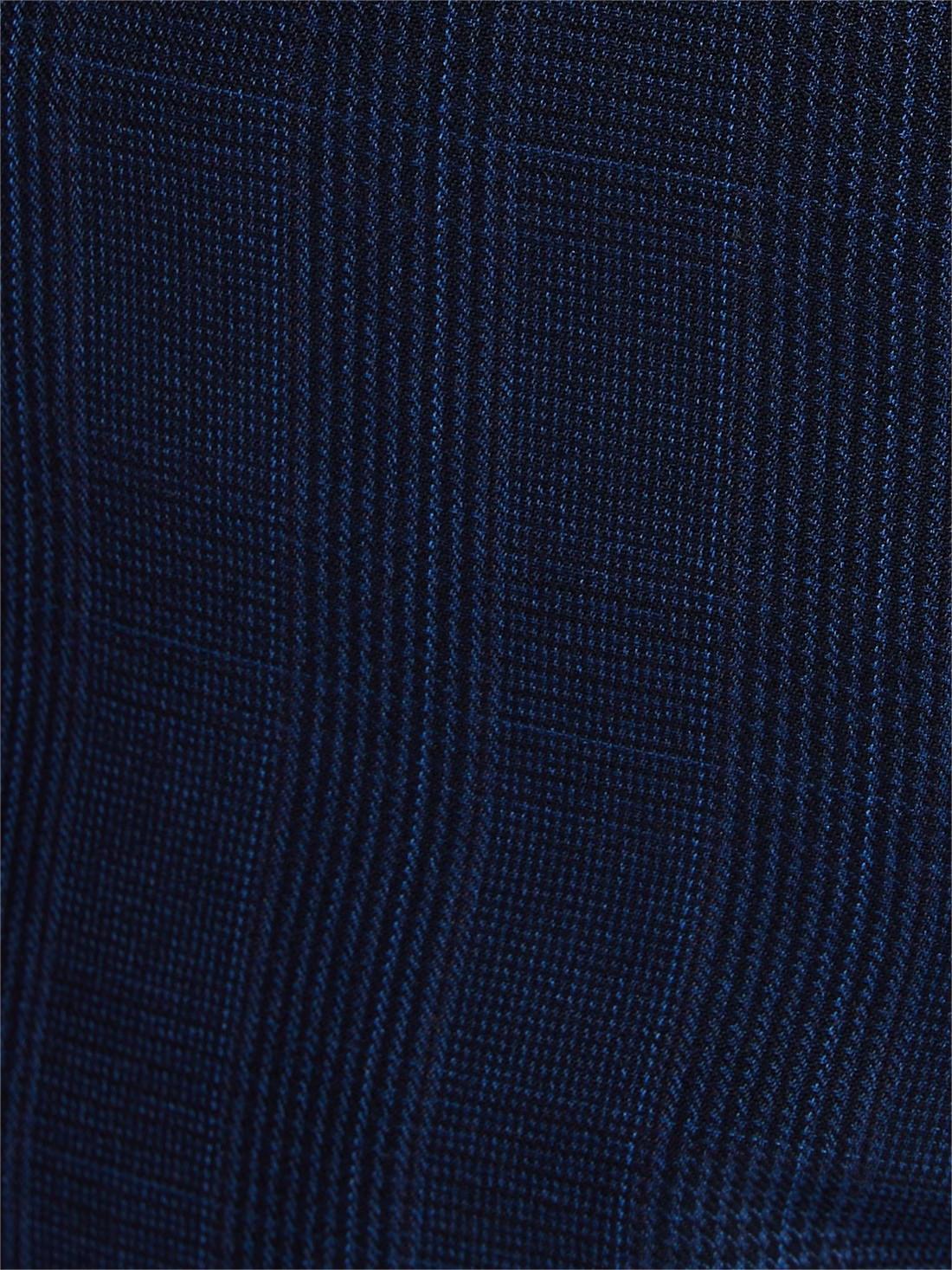 REGULAR FIT DARK BLUE POLYESTER TROUSERS