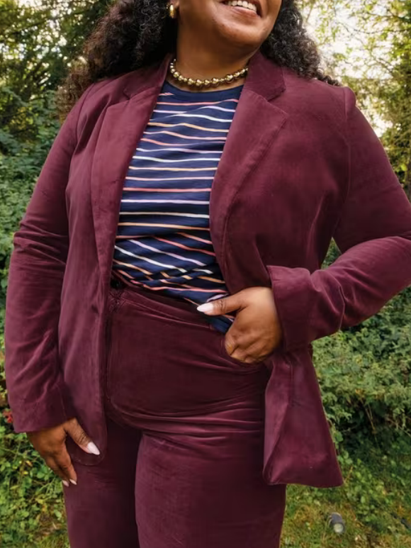 Organic Cotton Velvet Blazer