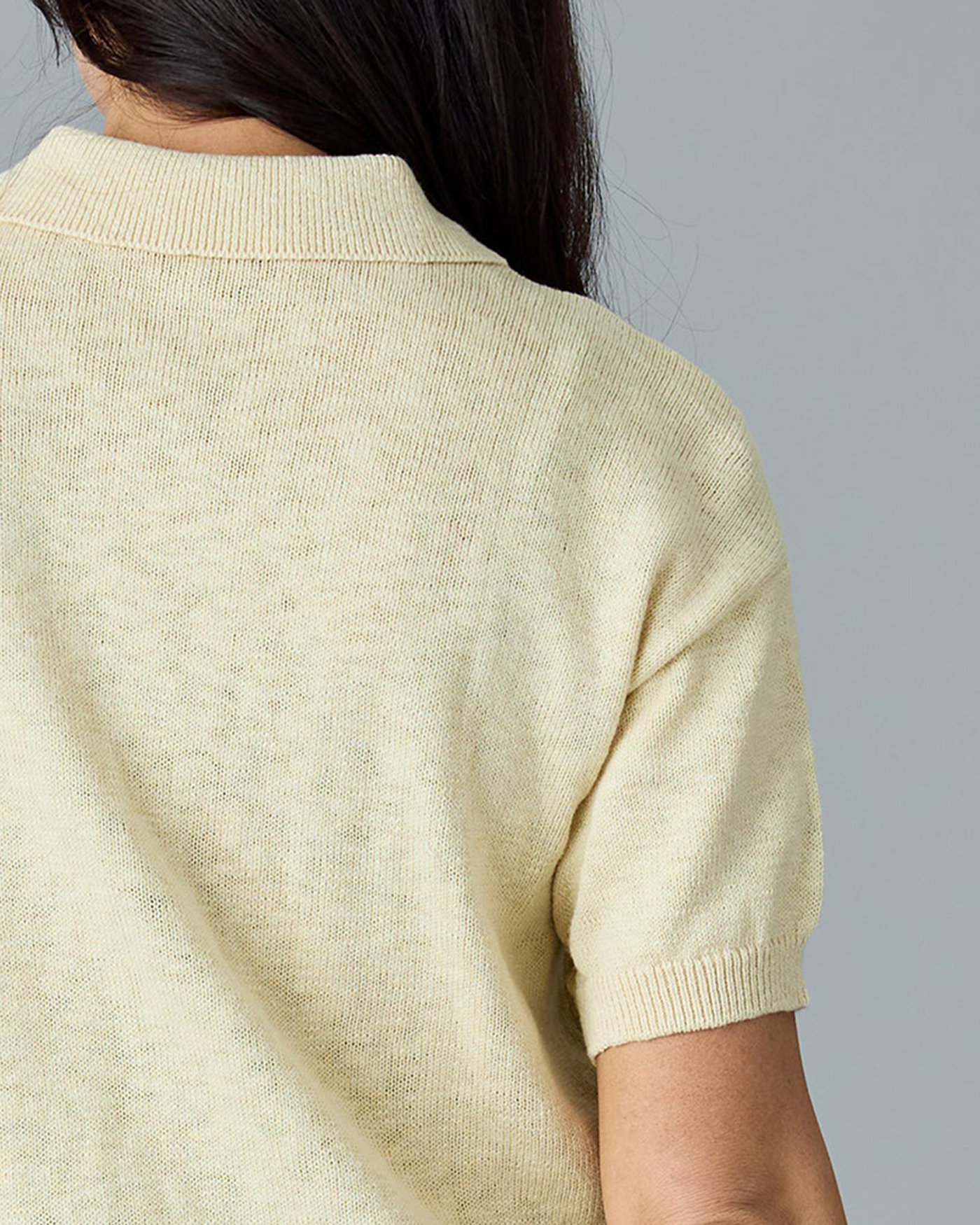 Short Sleeve Knit Button Up Top