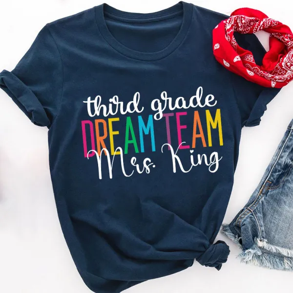 Rainbow Colors Text Print T-Shirt