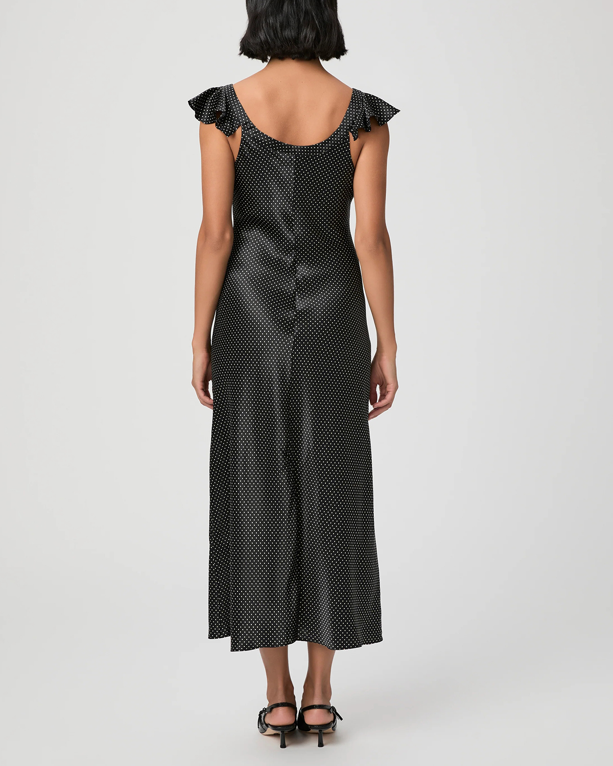 Black And Gray Geometric Print Sleeveless Midi Dress