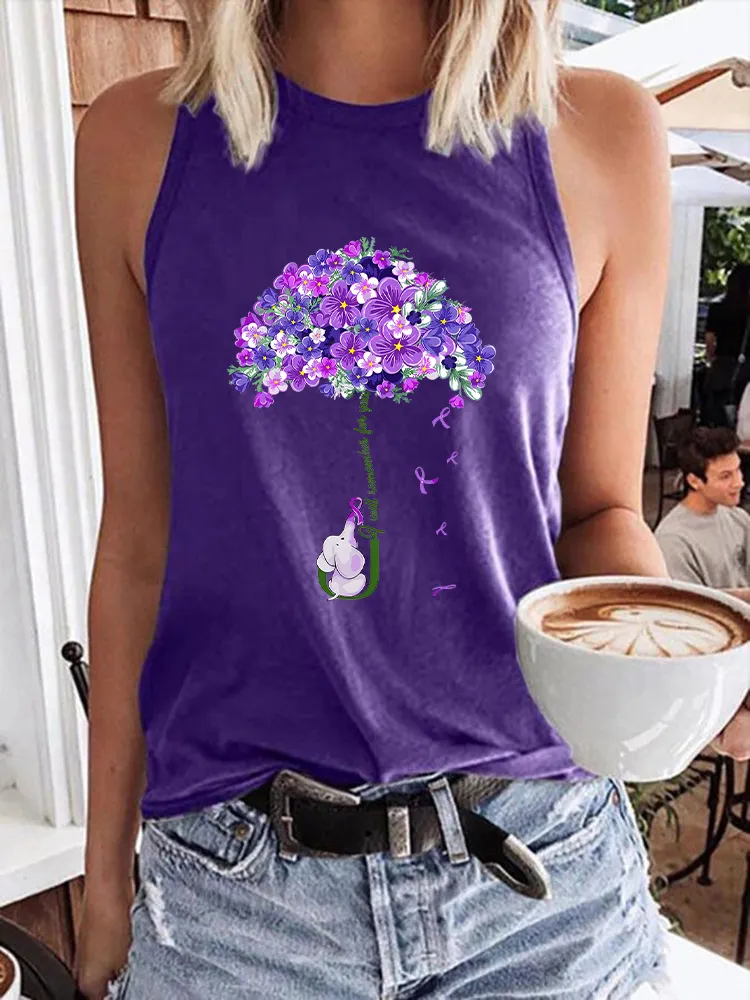 Women'S Round-Neck Sleeveless Vest With I Will Remember For You