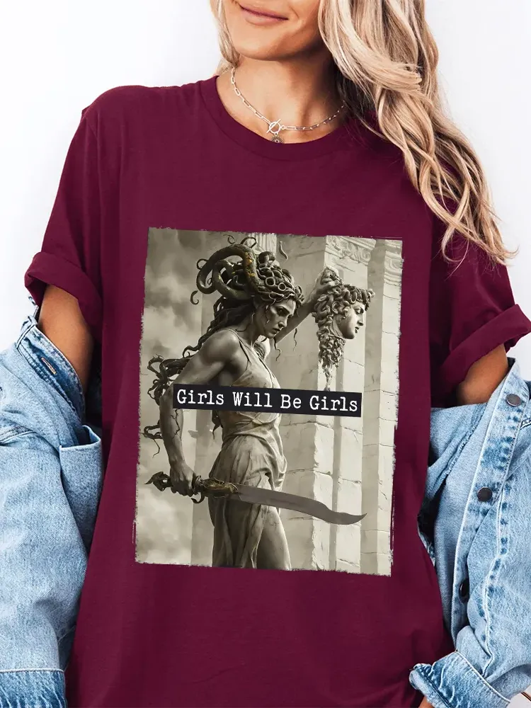 Girls Will Be Girls,Medusa With The Head Of Perseus Unisex T-Shirt