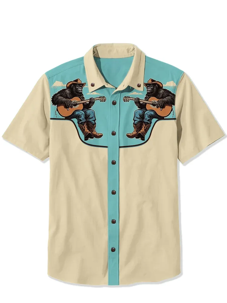 Bigfoot Cowboy Playing Guitar Shirt
