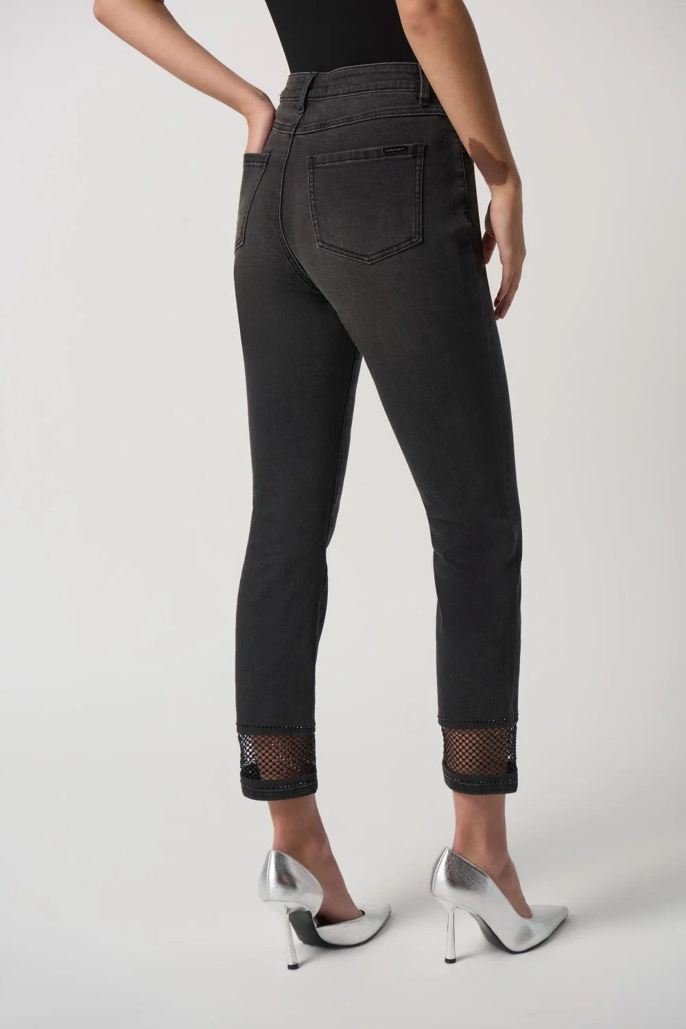 Black Distressed Ankle Jeans