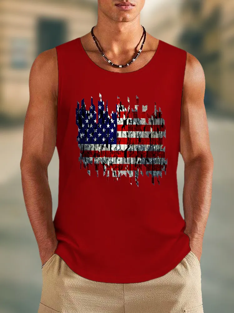 Men'S Stars And Stripes Print Vest