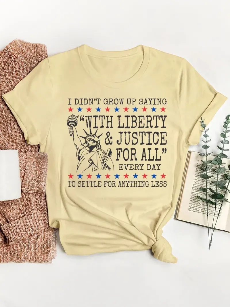 Liberty And Justice For All 4Th Of July Teacher T-Shirt