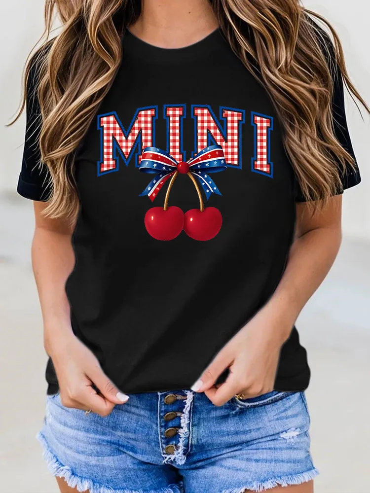 Woman'S Independence Day Print Short-Sleeved T-Shirt