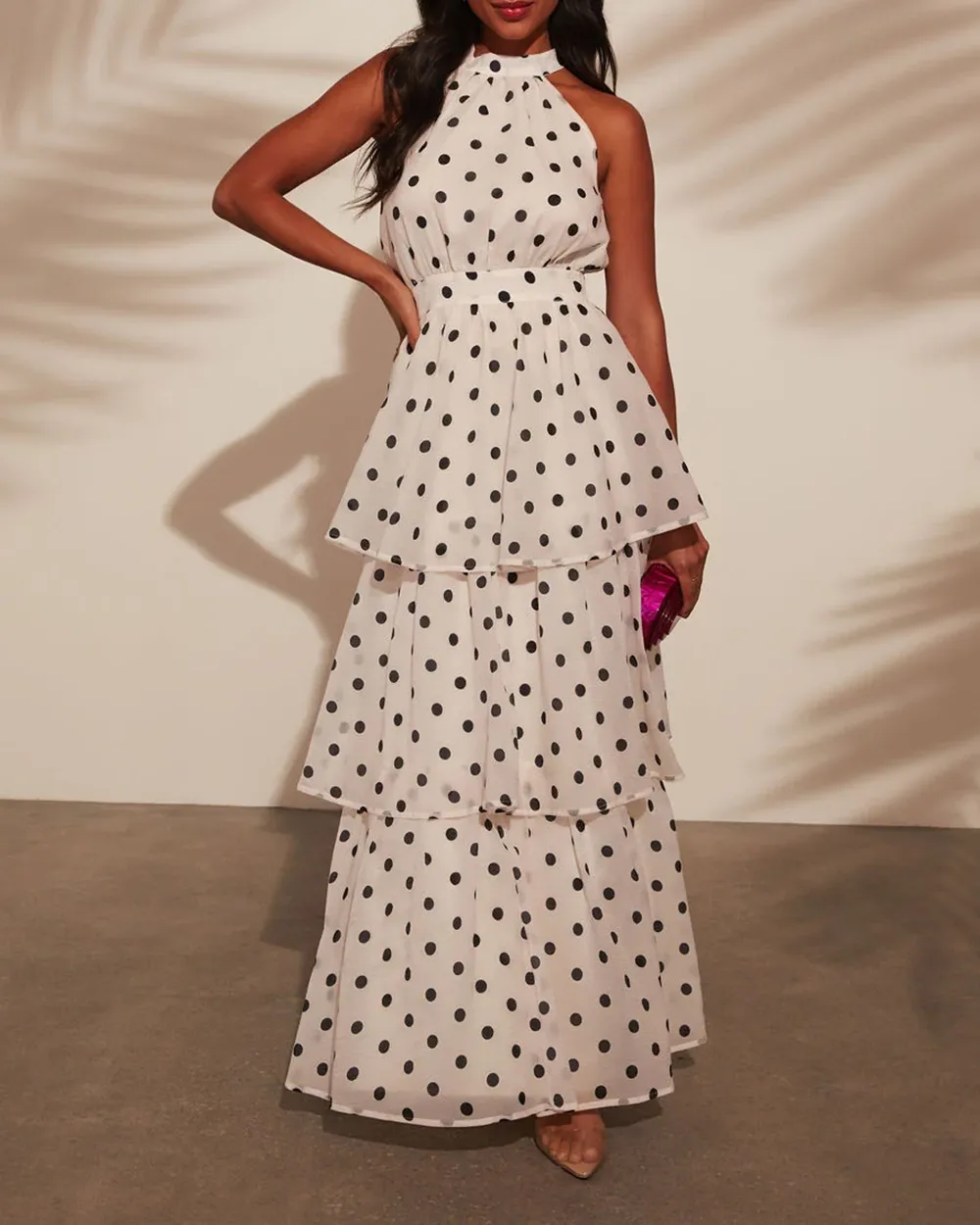 Dot Tiered Maxi Dress