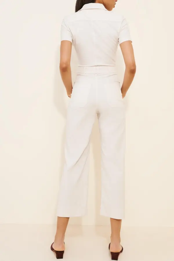 Beige Casual Jumpsuit With Belt
