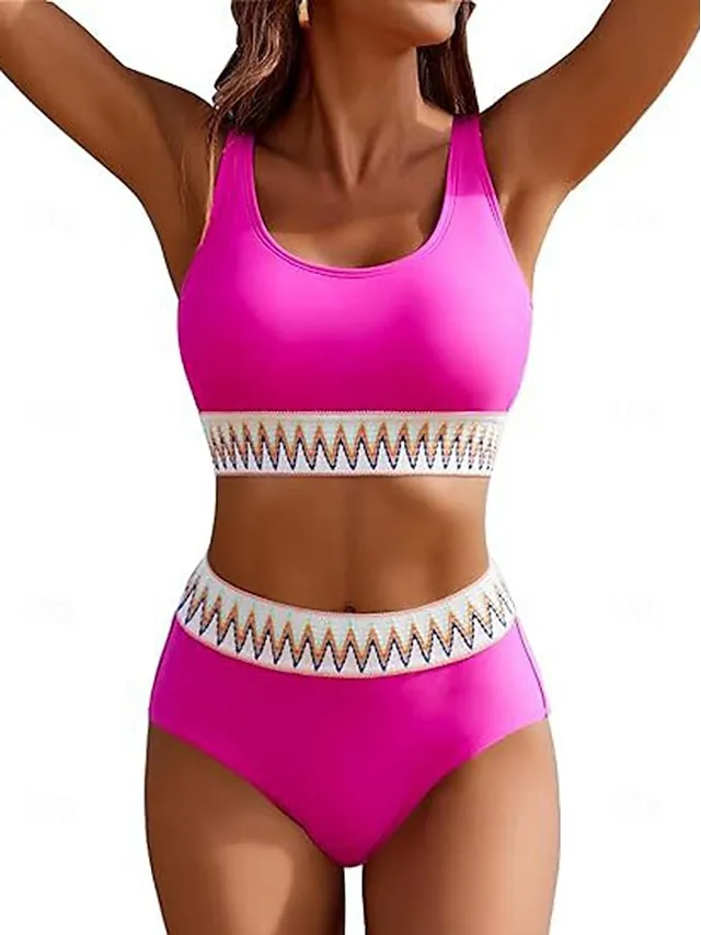 Women's Swimwear Bikini Normal Swimsuit 2 Piece Plain Black Blue Orange Green Rose Red Bathing Suits Sexy Beach Wear Holiday