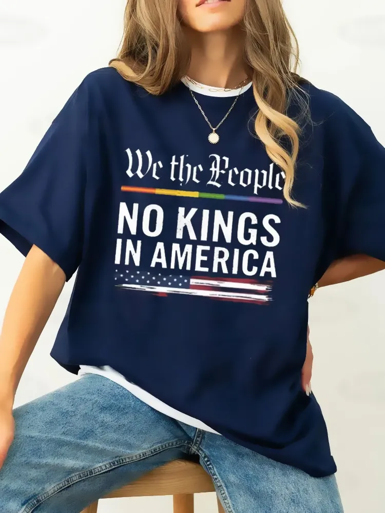 No Kings In America Shirt Anti Trump Unisex T-Shirt