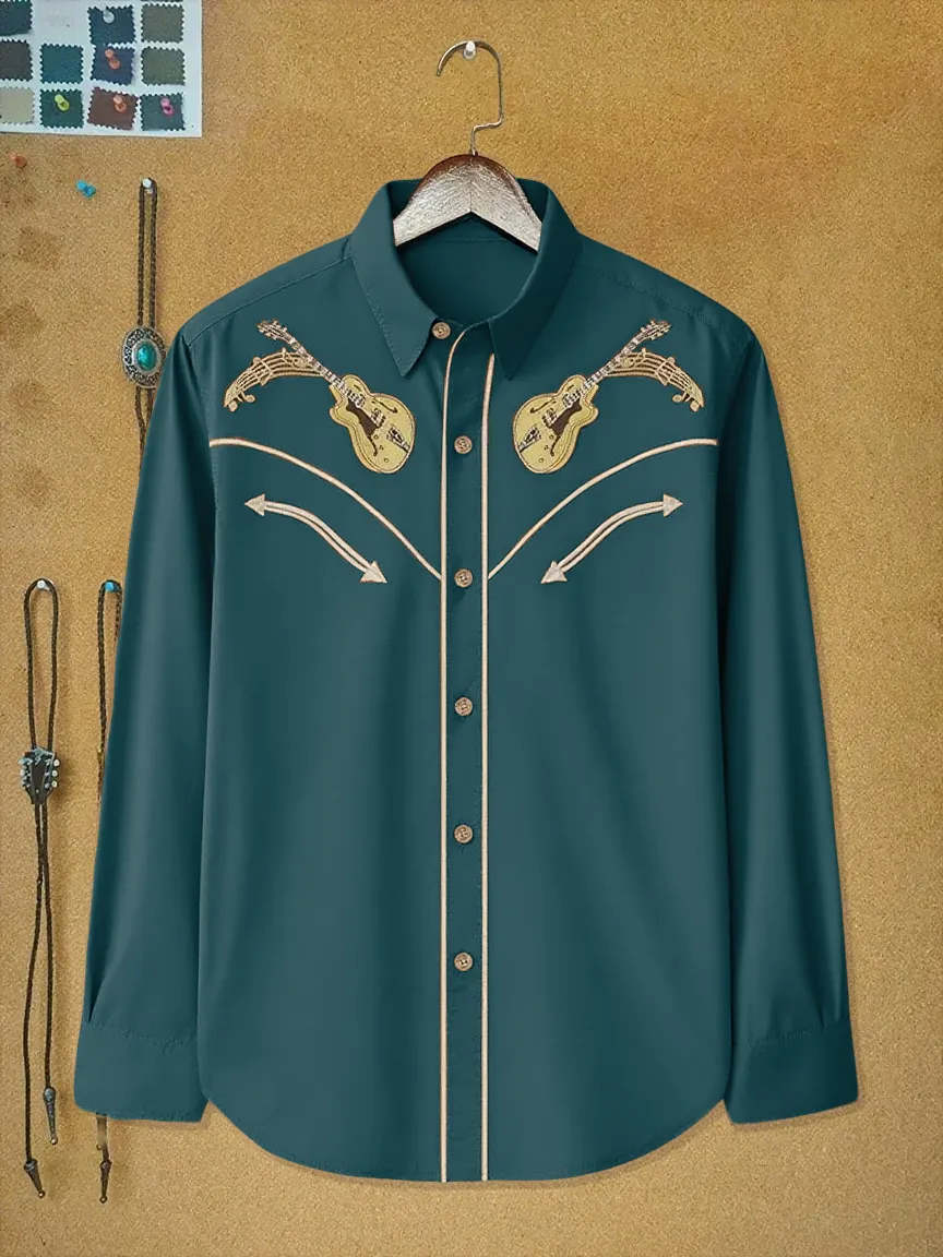 Vintage Western Music Long Sleeves Shirt
