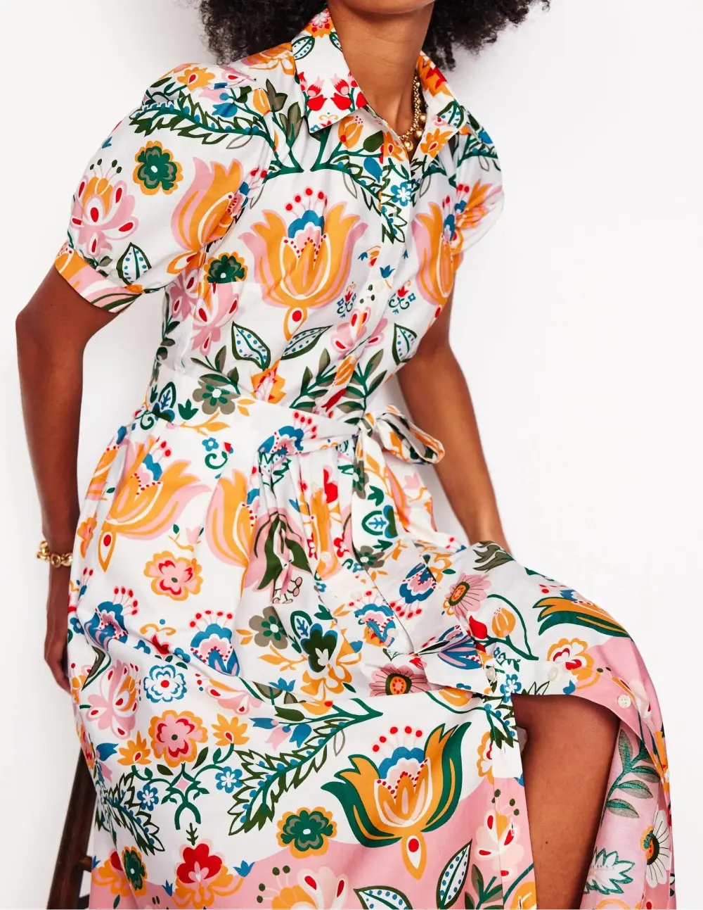 Multicolor Boho - Print Wrap Dress