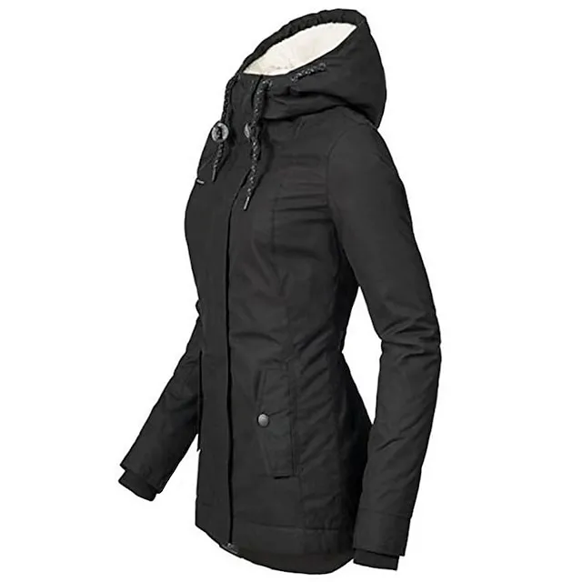 Women's Parka Street Fall Winter Puffer Jacket Long Coat Windproof Warm 3 in 1 Loose Casual Sports Jacket Long Sleeve Solid Color Zipper Purple Blushing Pink Waterpoof Daily Wear Down Parkas  Lined
