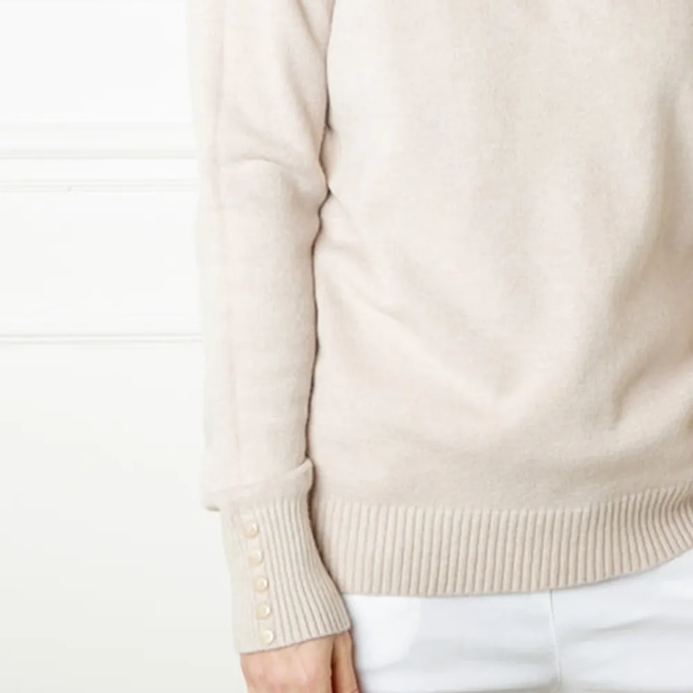 Crew Neck Button Jumper