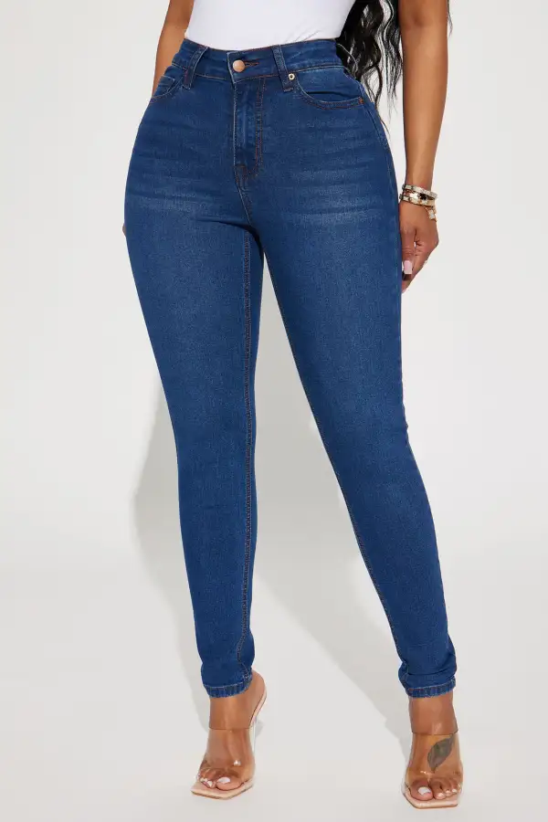 Vibe Check Curvy Stretch Skinny Jeans - Dark Wash