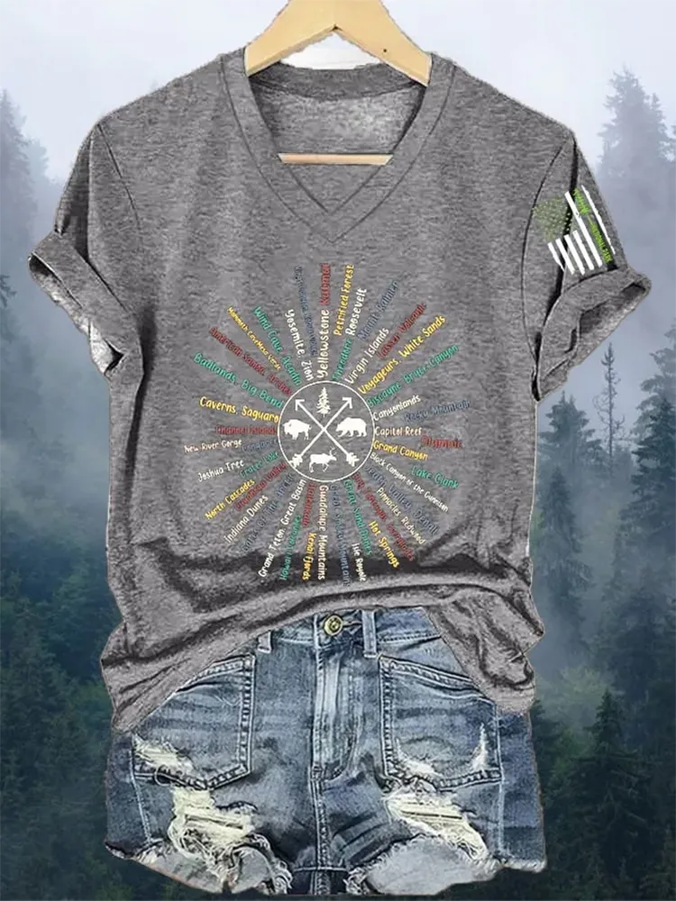 Women'S Vintage National Park Print T-Shirt