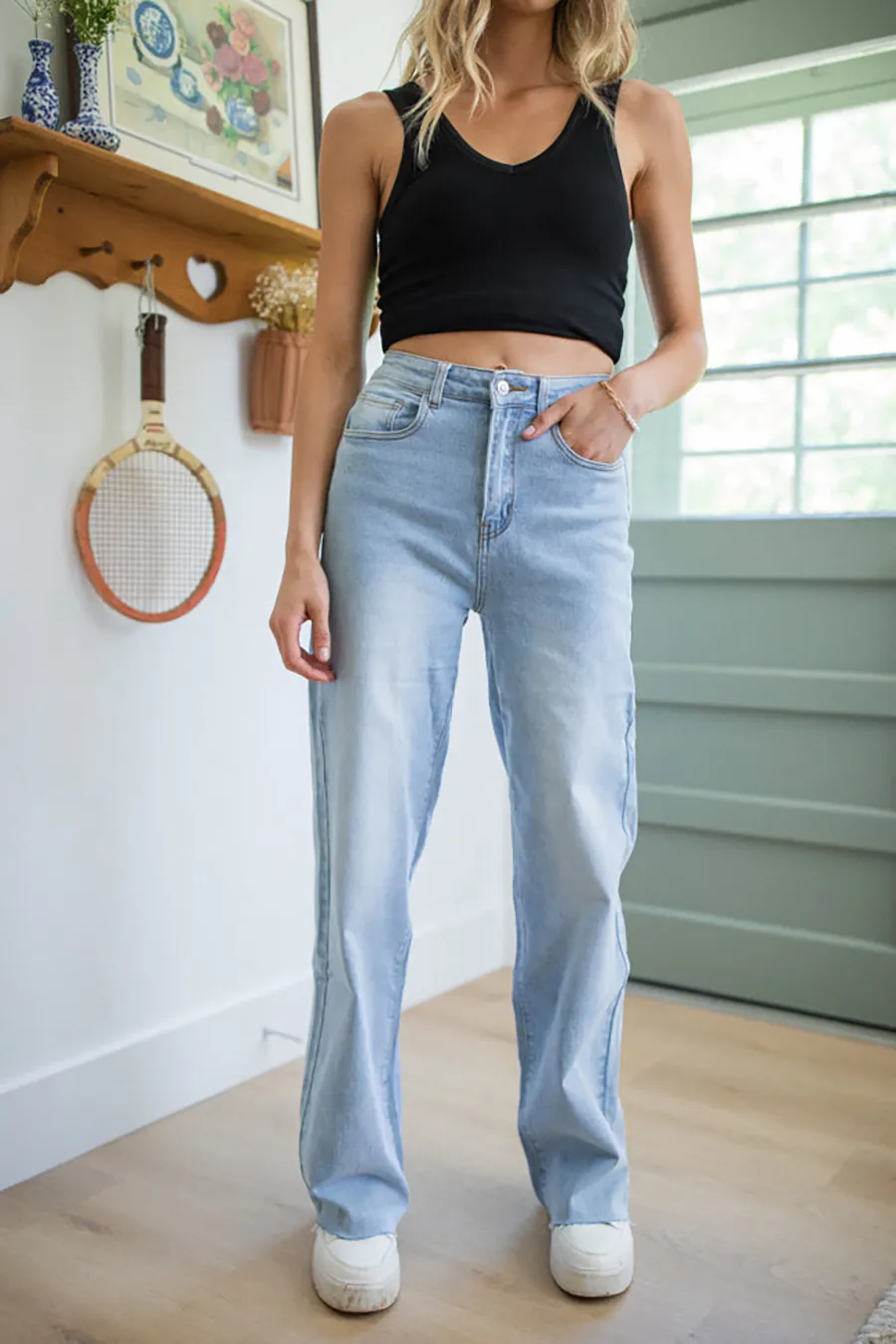 Light Wash Wide Leg Jeans