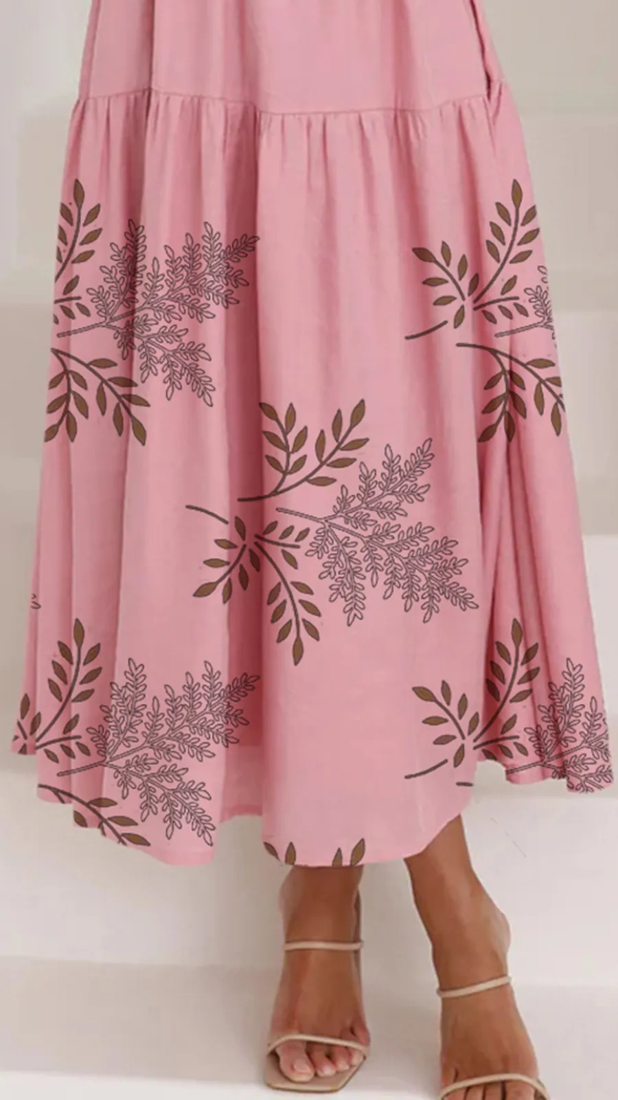 Solid Color Puffy Midi Dress
