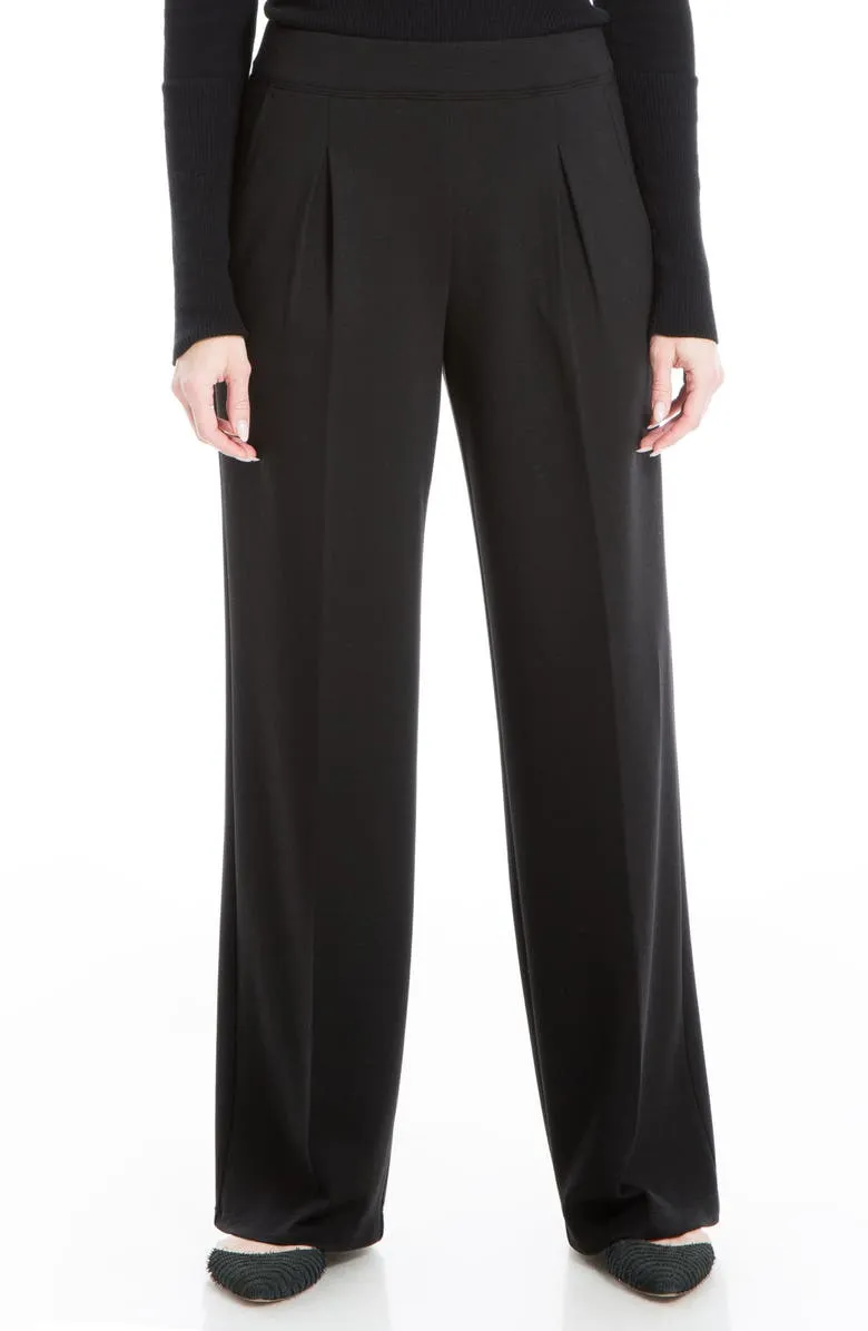 Ponte Wide Leg Soft Pleat Pants