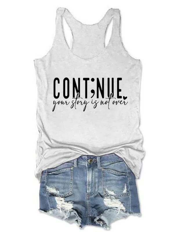 Women'S Round-Neck Sleeveless Vest Continue Prints