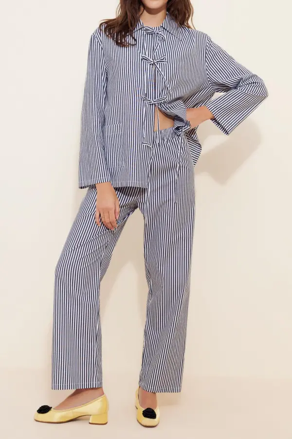 Poplin Striped Pajama Pants