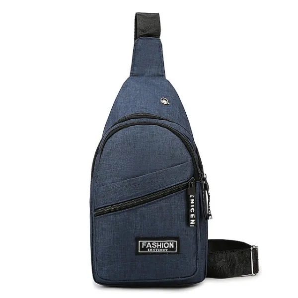 Men's Crossbody Bag Shoulder Bag Chest Bag Oxford Cloth Outdoor Daily Holiday Zipper Large Capacity Lightweight Durable Solid Color Black Blue Grey