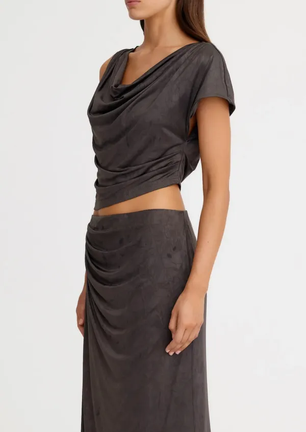 Asymmetric Cowl Neck Tops