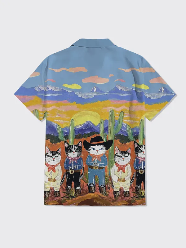Cowboy Cat Button Up Shirt
