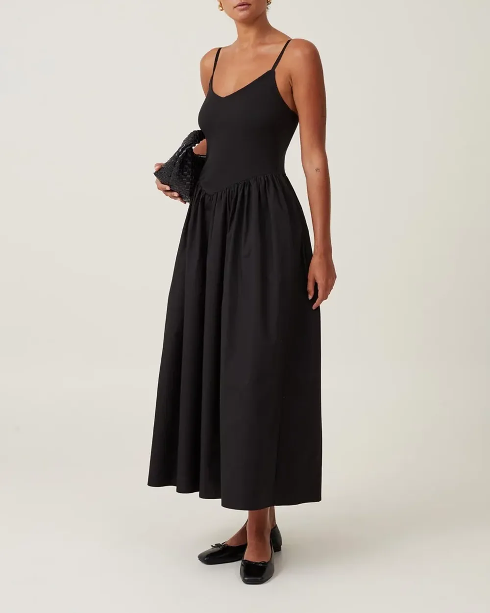 Spliced ​​Suspender Maxi Dresses