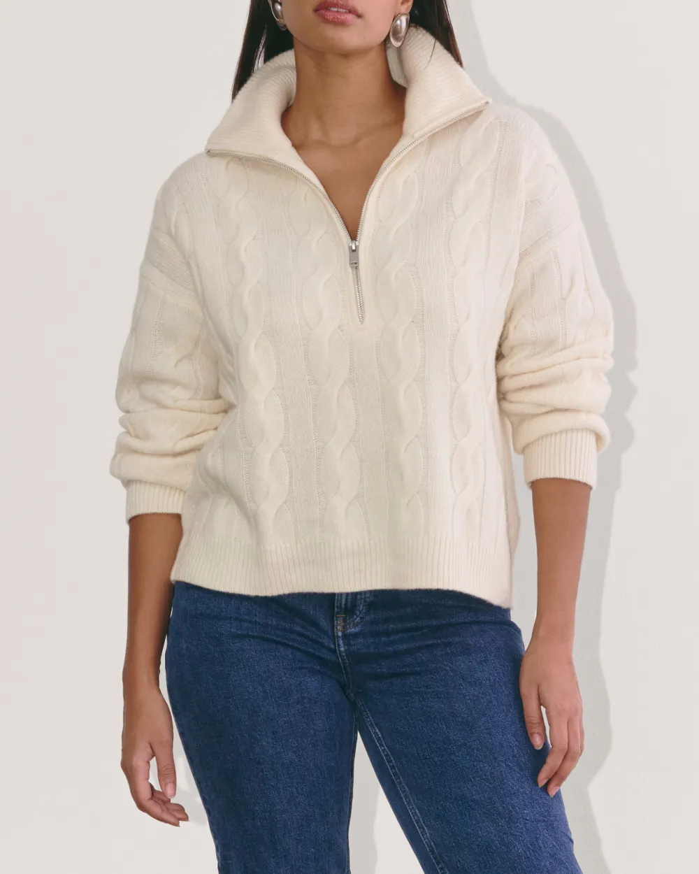 The Cable Half-Zip in Luxe Sweater