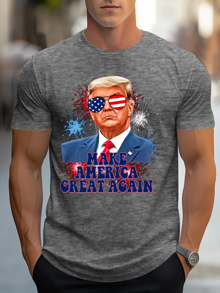 Men's Make America Great Again Round-Neck Short-Sleeved T-Shirt