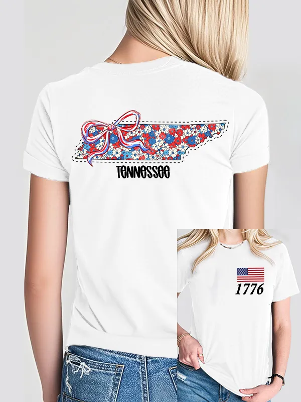 Woman'S 1776 Independence Day Print Short-Sleeved T-Shirt