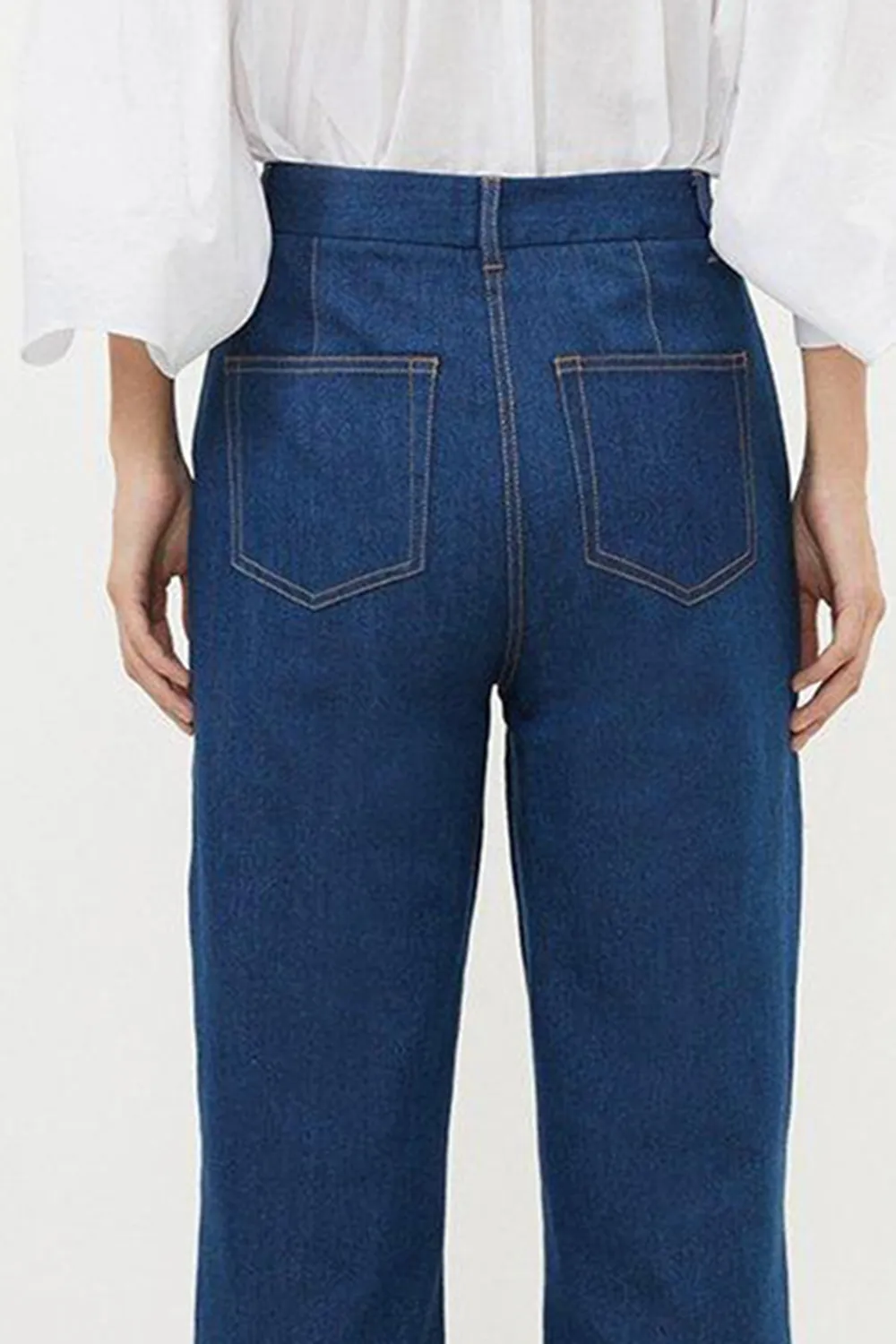 Mid Rise Straight Leg Denim Jeans
