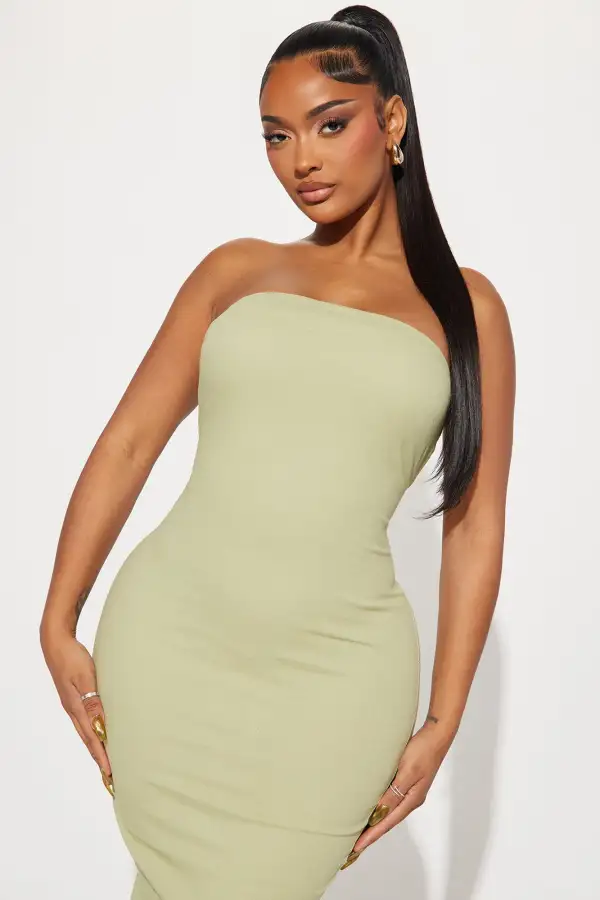 Cayleigh Denim Maxi Dress - Sage