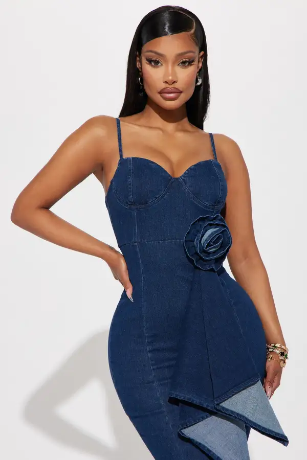 Justyne Denim Gown - Denim