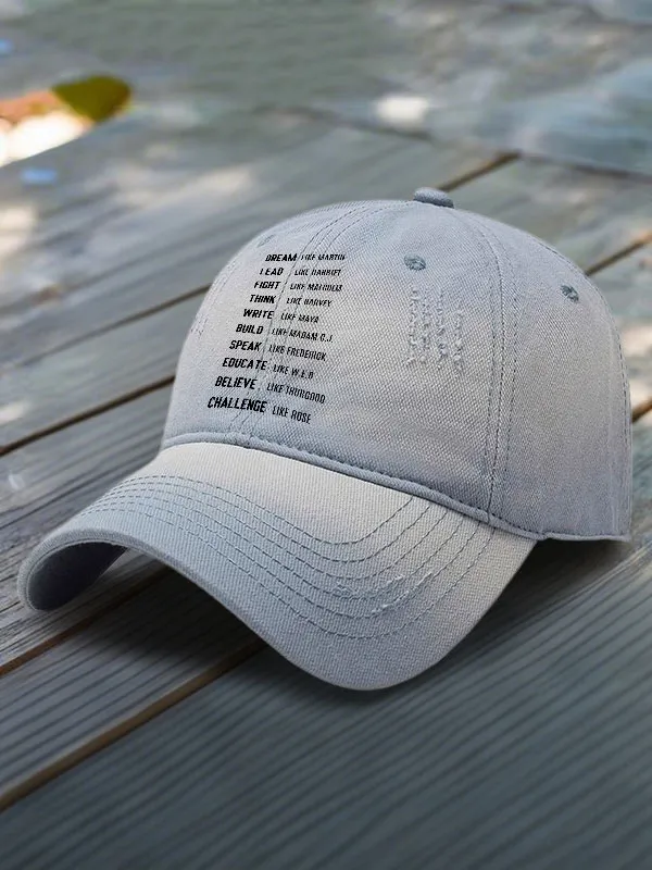 Dream Like Martin Lead Like Harriet Fight Like Malcolm Printed Baseball Cap