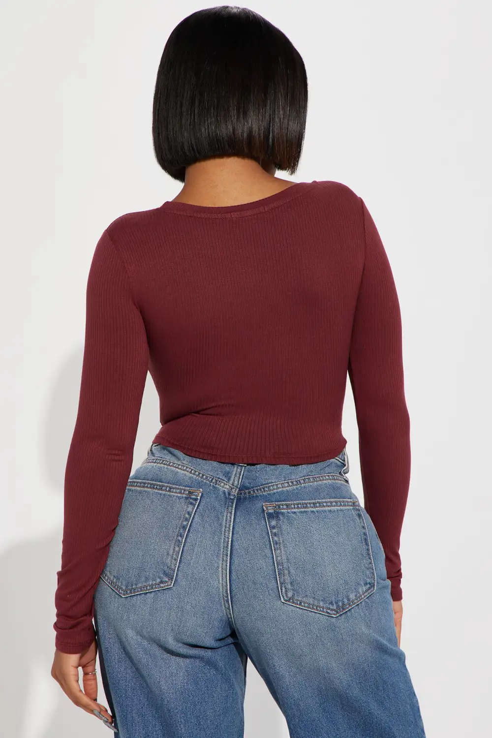 My Everyday Ribbed Tee - Wine
