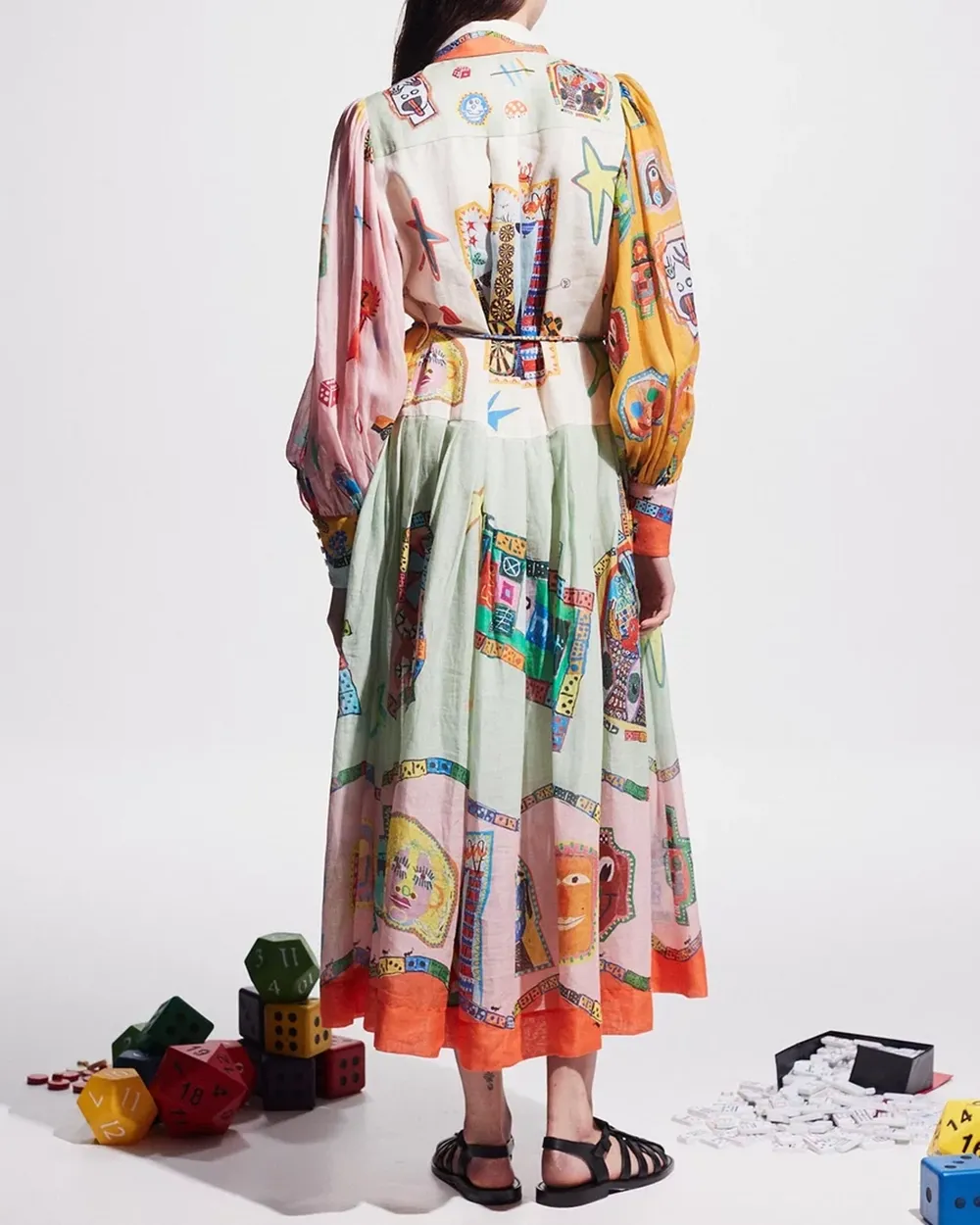 Point Collar Shirt  Long Sleeve Dress