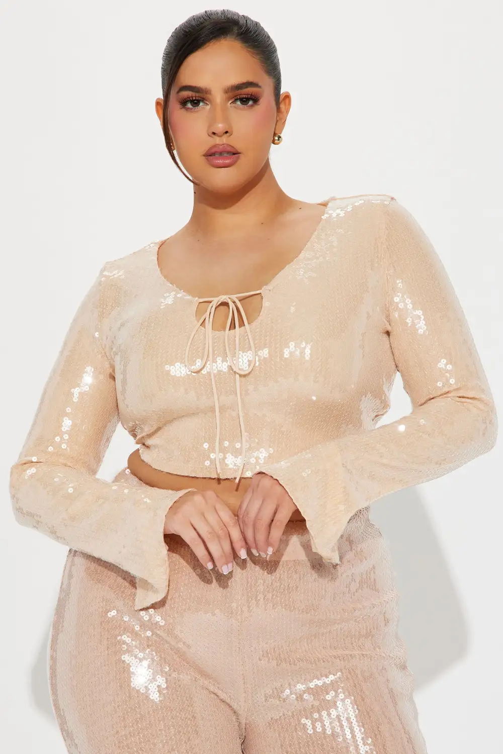 Tonight's Vibe Sequin Top - Champagne