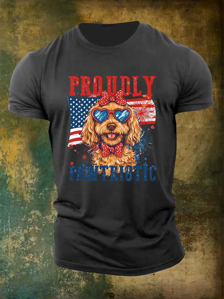 Men'S Proudly Pawtriotic Round-Neck T-Shirt