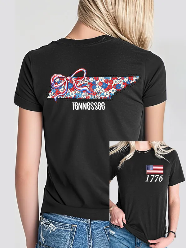 Woman'S 1776 Independence Day Print Short-Sleeved T-Shirt