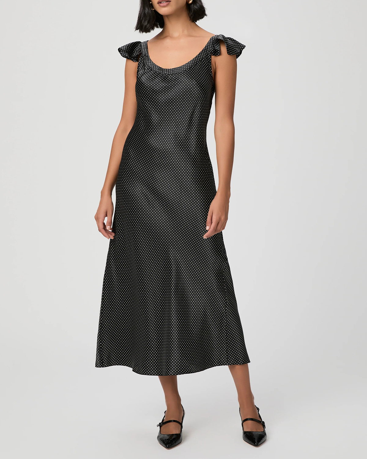 Black And Gray Geometric Print Sleeveless Midi Dress
